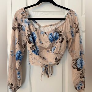 Floral Print Polyester Spandex Top